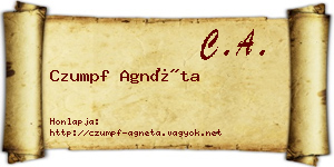 Czumpf Agnéta névjegykártya
